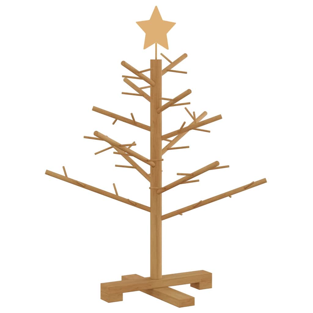 vidaXL Wooden Christmas Tree with Stand Brown 75 cm Solid pine wood