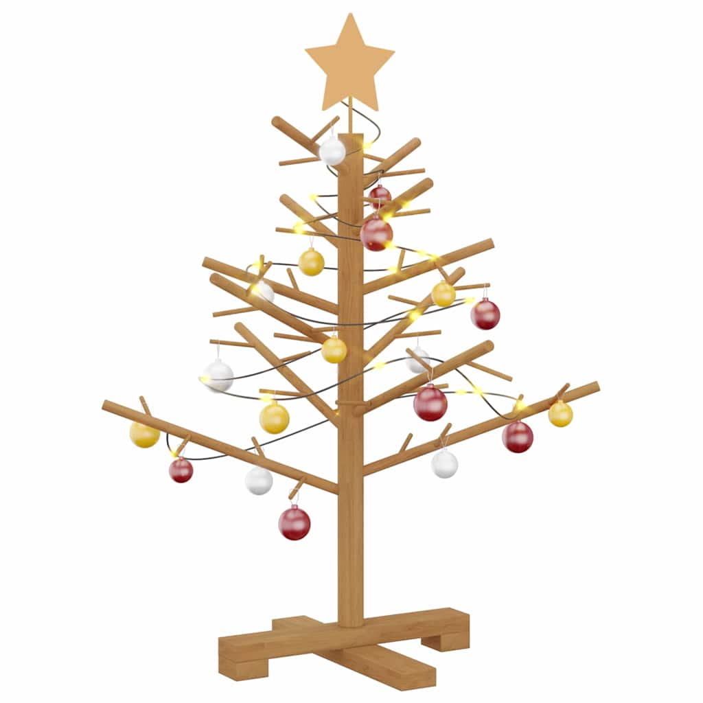vidaXL Wooden Christmas Tree with Stand Brown 75 cm Solid pine wood