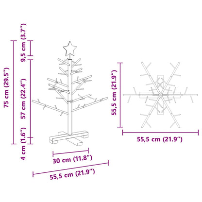 vidaXL Wooden Christmas Tree with Stand Brown 75 cm Solid pine wood