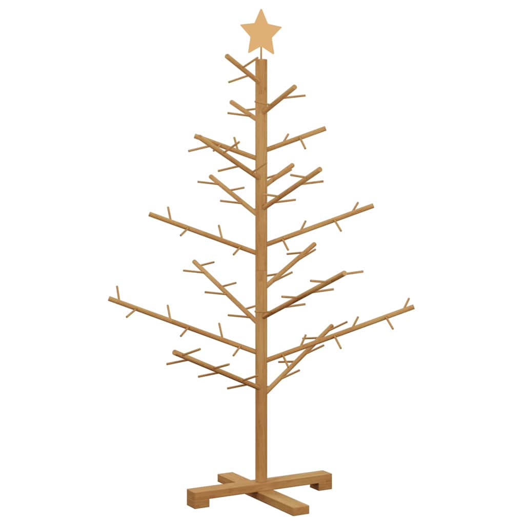 vidaXL Wooden Christmas Tree with Stand Brown 125 cm Solid pine wood