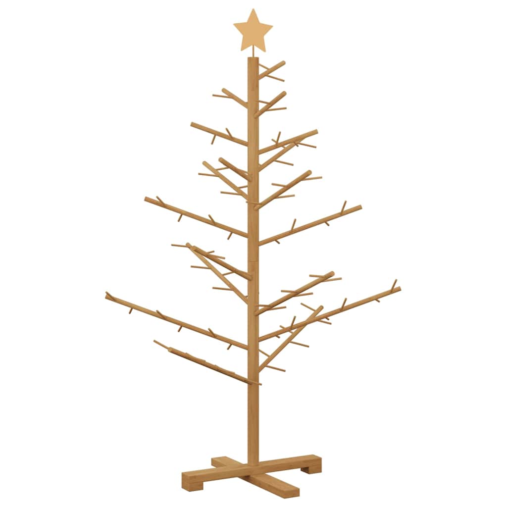 vidaXL Wooden Christmas Tree with Stand Brown 125 cm Solid pine wood