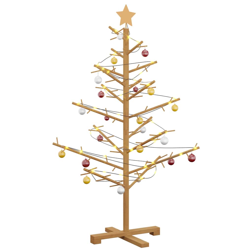 vidaXL Wooden Christmas Tree with Stand Brown 125 cm Solid pine wood