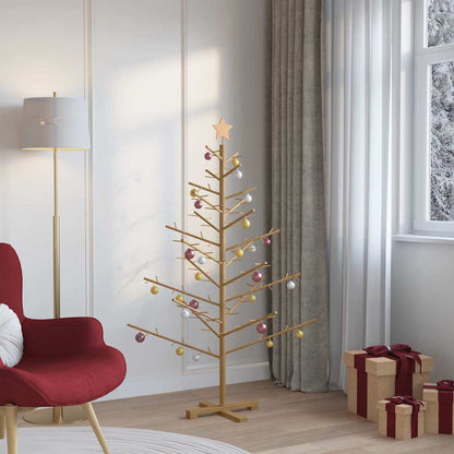 vidaXL Wooden Christmas Tree with Stand Brown 150 cm Solid pine wood