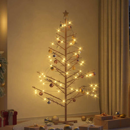 vidaXL Wooden Christmas Tree with Stand Brown 180 cm Solid pine wood