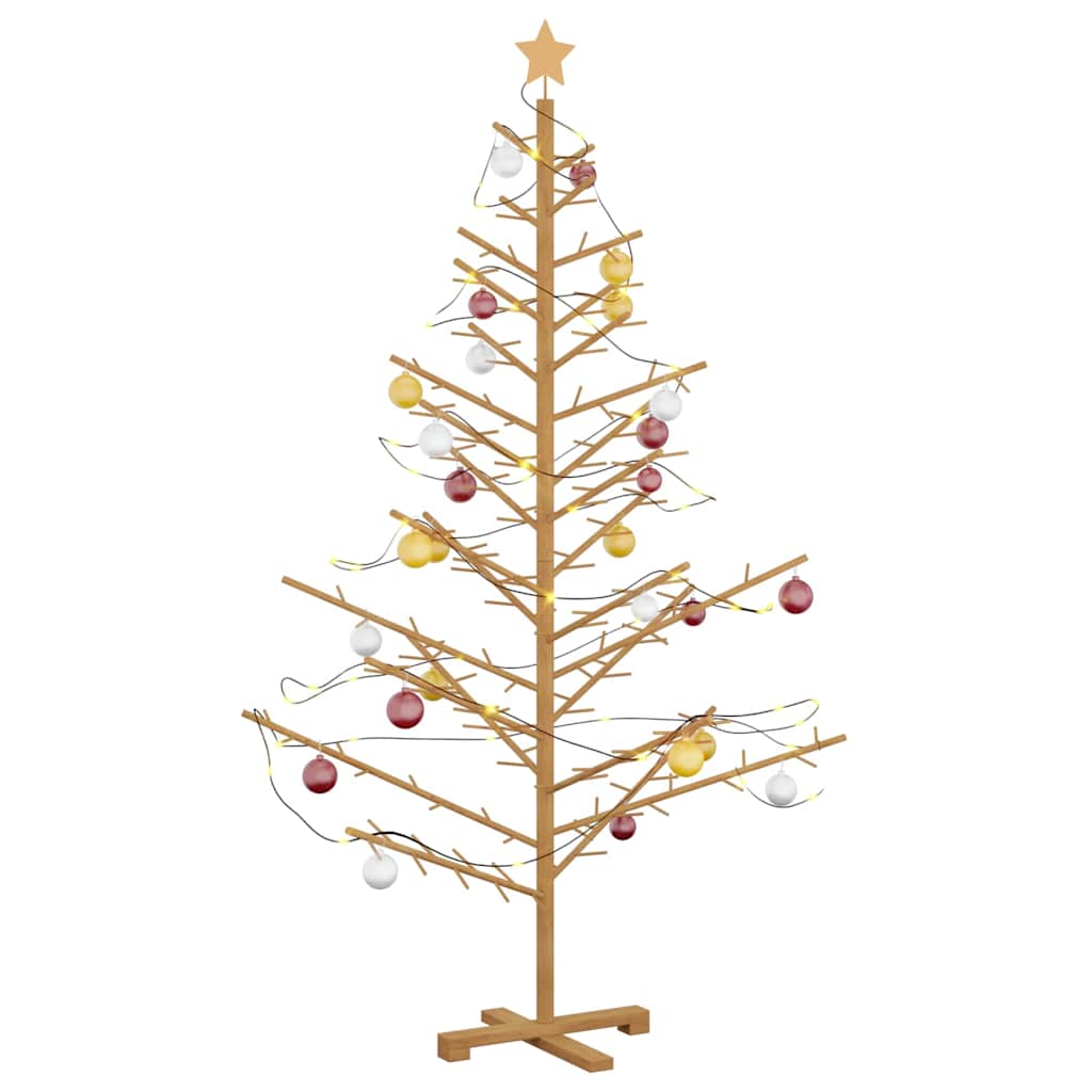 vidaXL Wooden Christmas Tree with Stand Brown 180 cm Solid pine wood