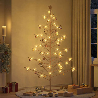 vidaXL Wooden Christmas Tree with Stand Brown 210 cm Solid pine wood