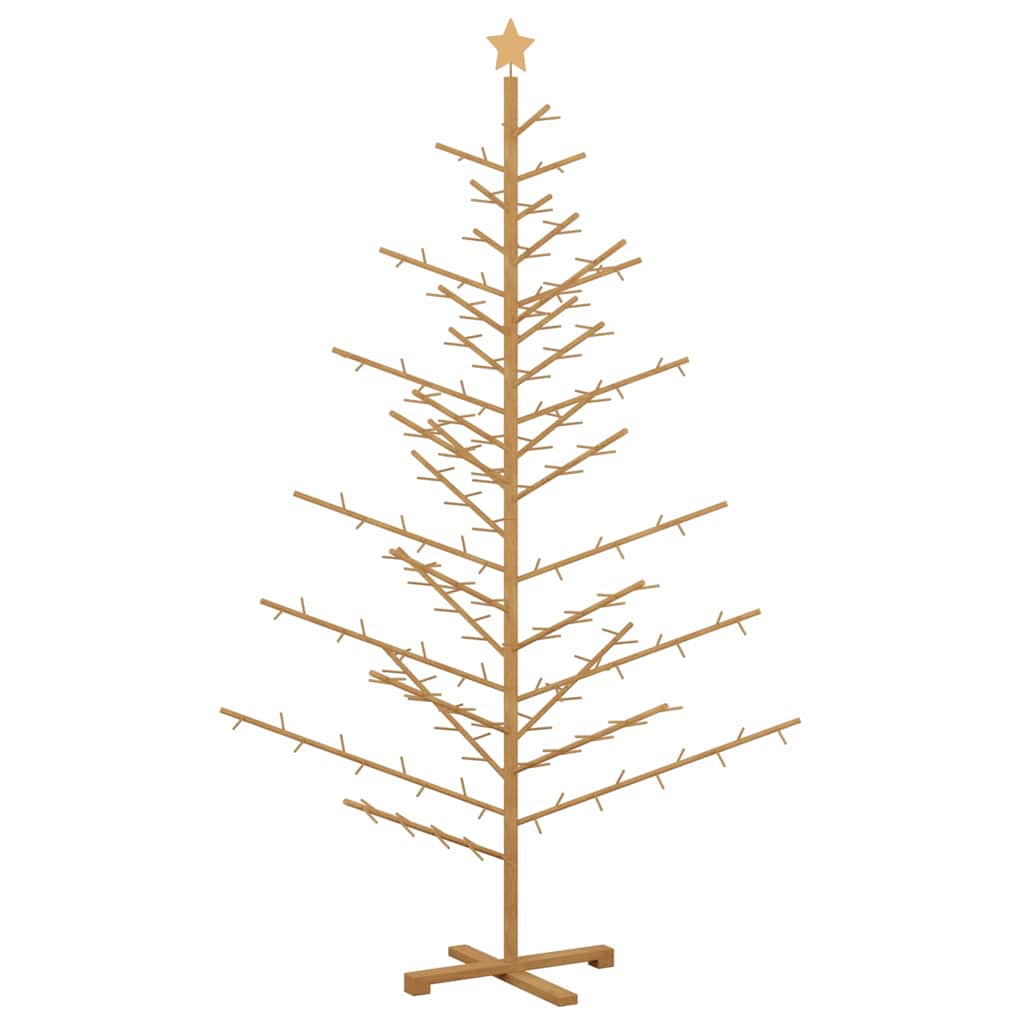 vidaXL Wooden Christmas Tree with Stand Brown 210 cm Solid pine wood