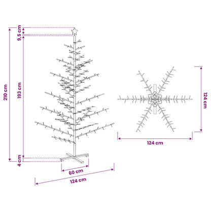 vidaXL Wooden Christmas Tree with Stand Brown 210 cm Solid pine wood