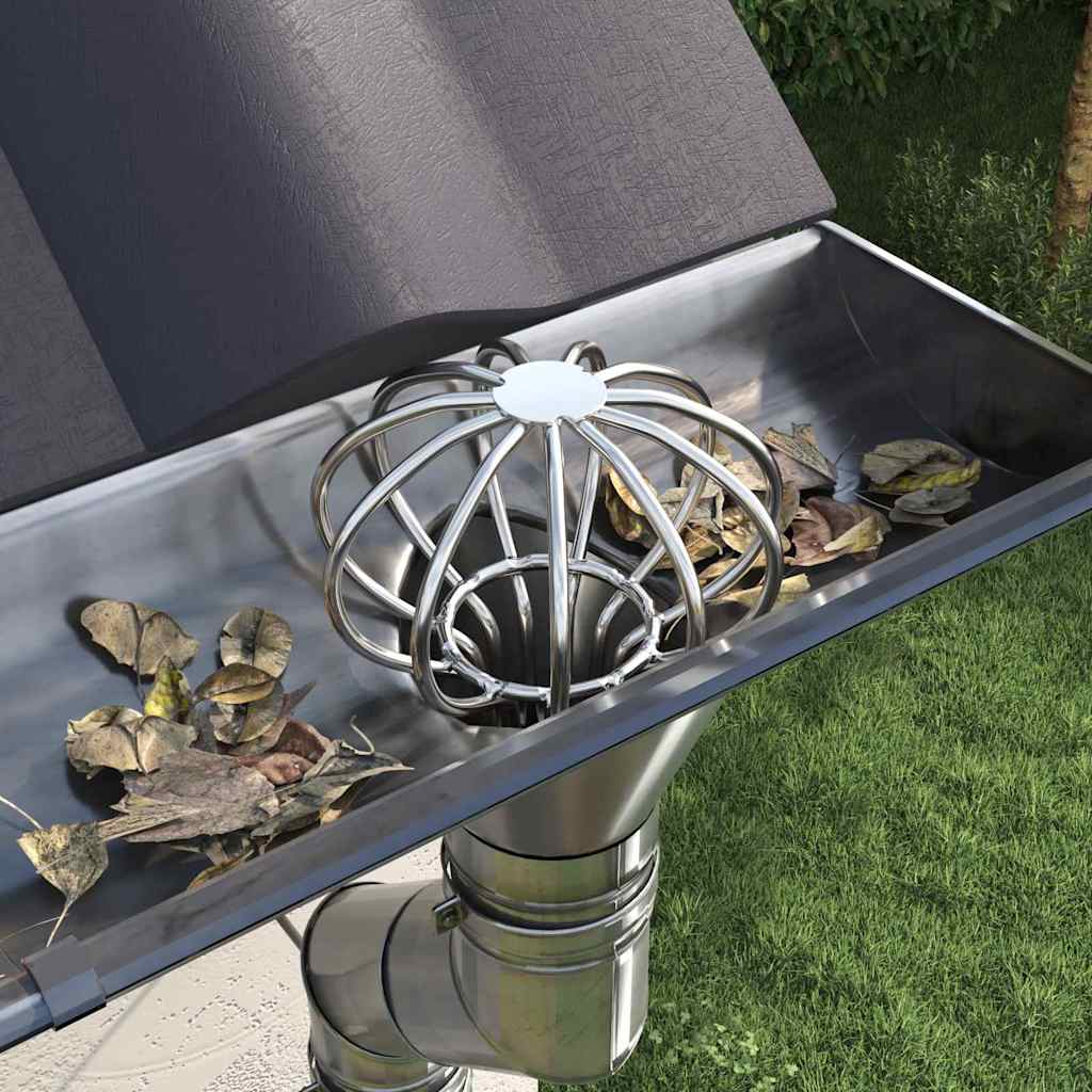 vidaXL Gutter Leaf Guard 8 pcs Silver 50 mm Stainless Steel