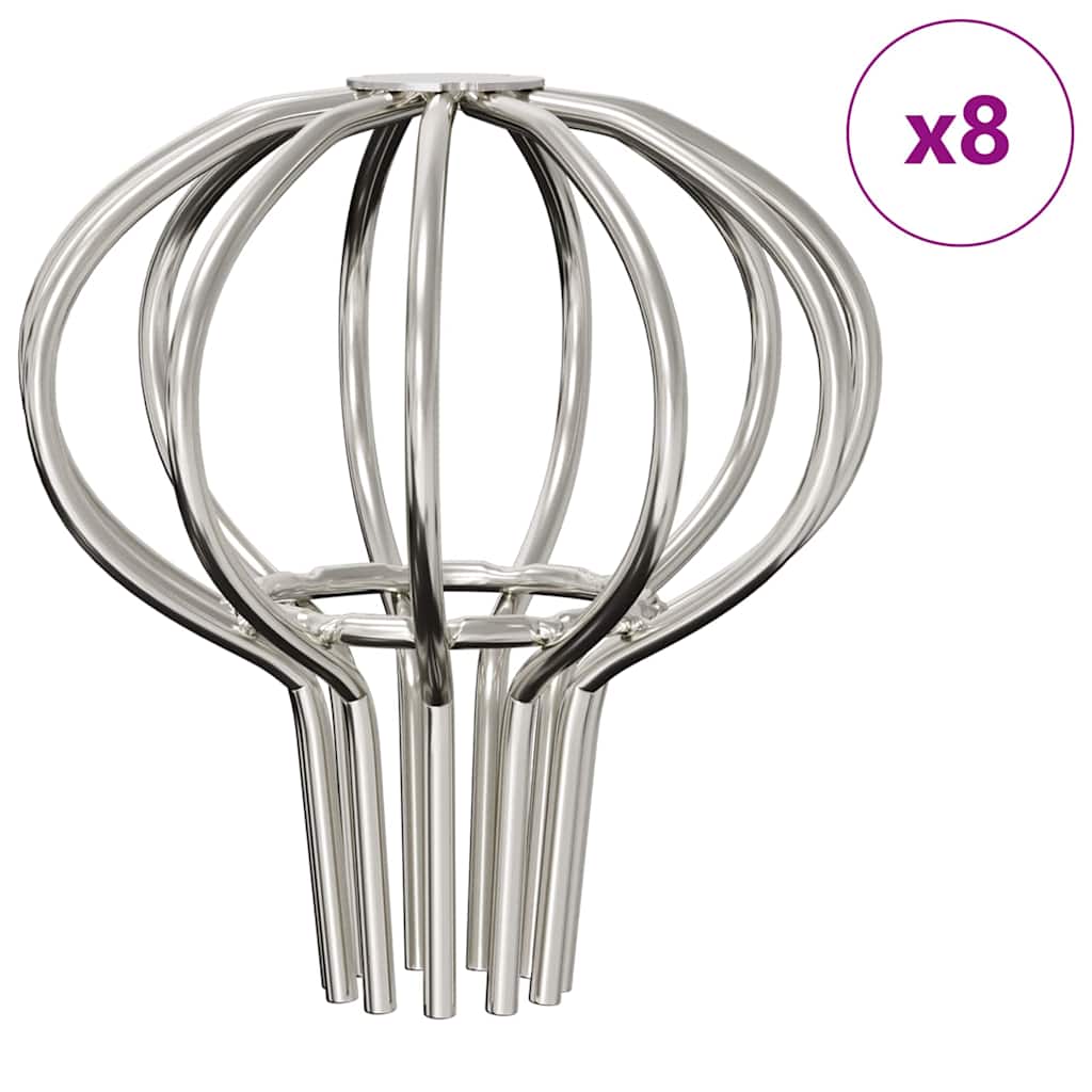 vidaXL Gutter Leaf Guard 8 pcs Silver 50 mm Stainless Steel