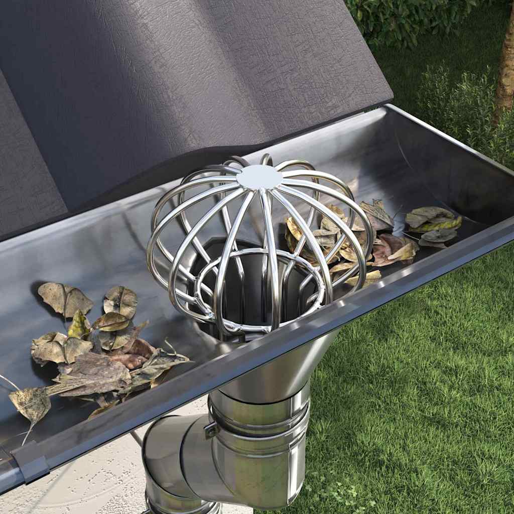 vidaXL Gutter Leaf Guard 2 pcs Silver 75 mm Stainless Steel