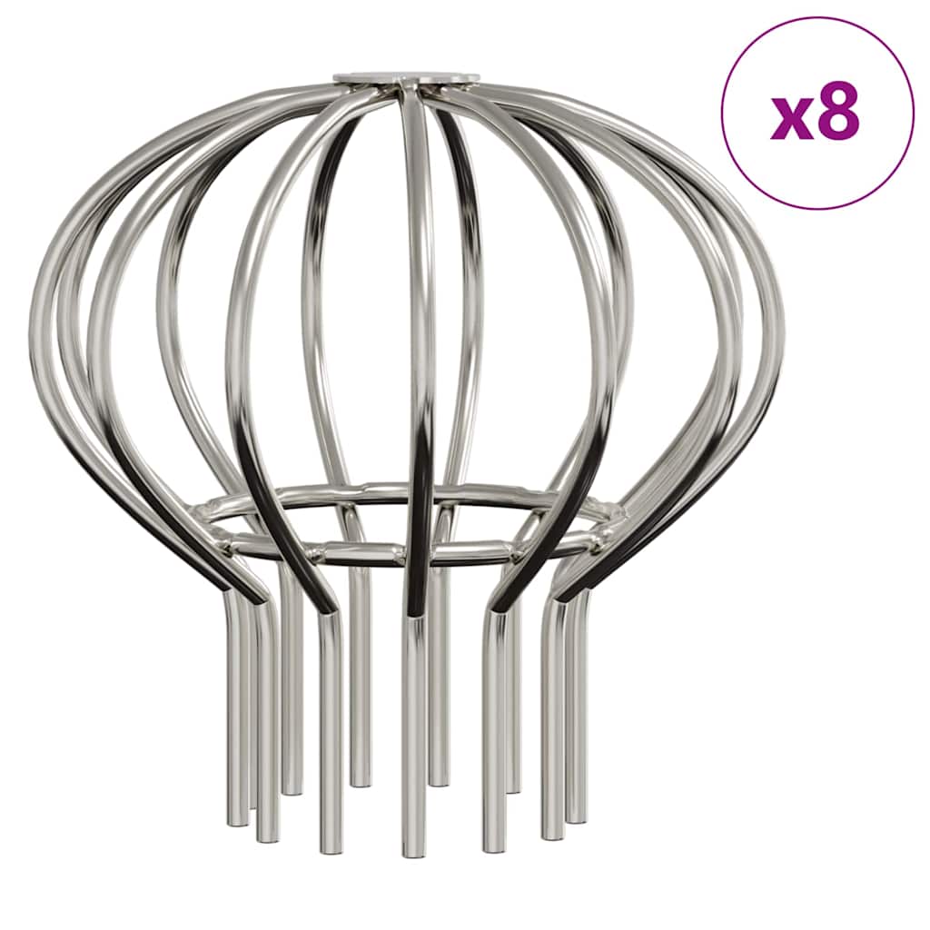 vidaXL Gutter Leaf Guard 8 pcs Silver 75 mm Stainless Steel