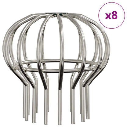 vidaXL Gutter Leaf Guard 8 pcs Silver 110 mm Stainless Steel