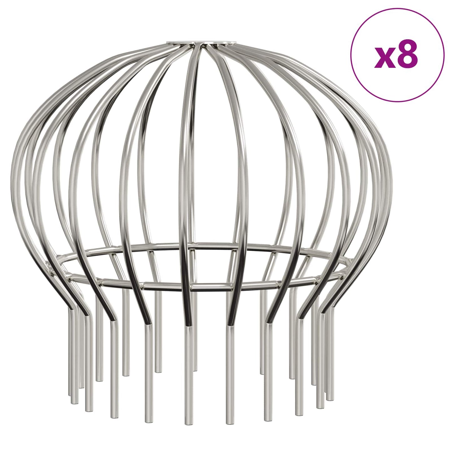 vidaXL Gutter Leaf Guard 8 pcs Silver 200 mm Stainless Steel