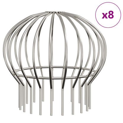 vidaXL Gutter Leaf Guard 8 pcs Silver 200 mm Stainless Steel