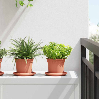 vidaXL Round Flower Pot 6 pcs Brick Red Ø 12.5 x 10 cm Plastic