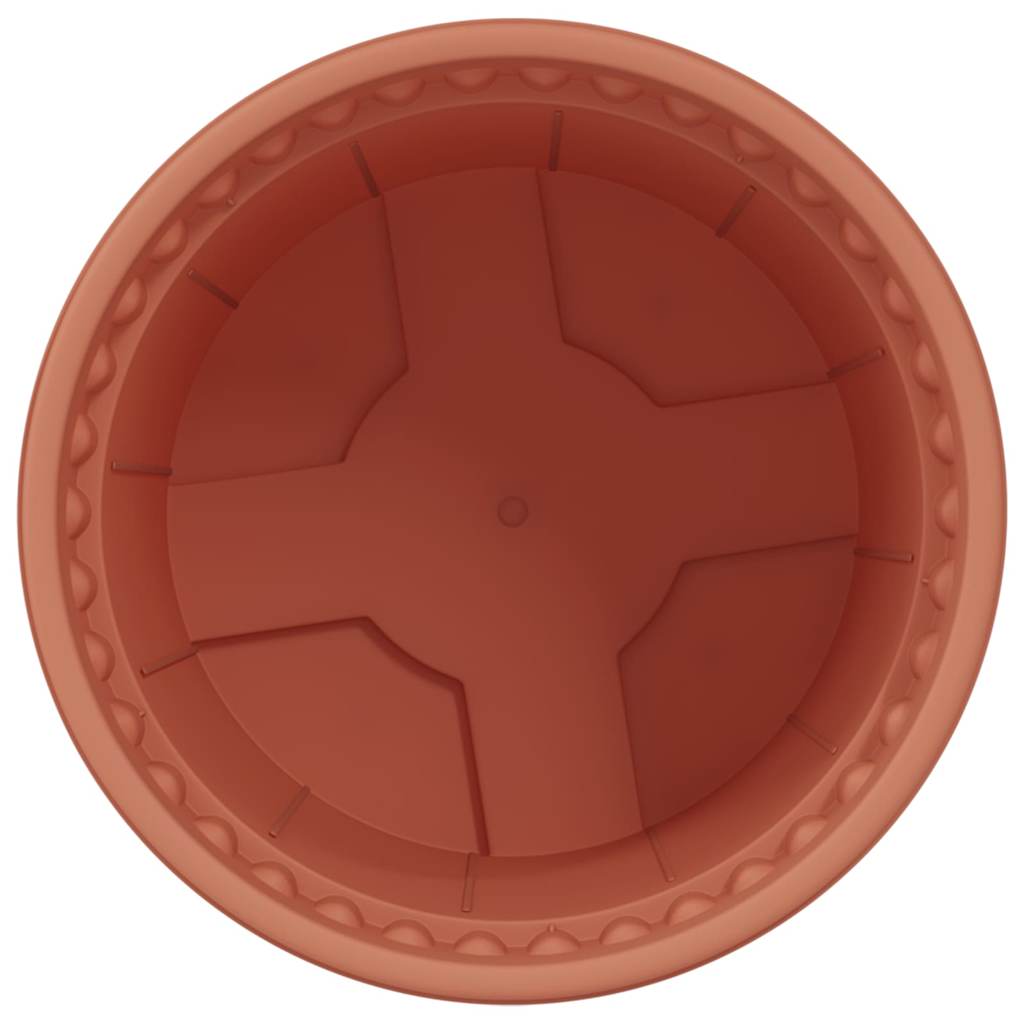 vidaXL Round Flower Pot 6 pcs Brick Red Ø 12.5 x 10 cm Plastic