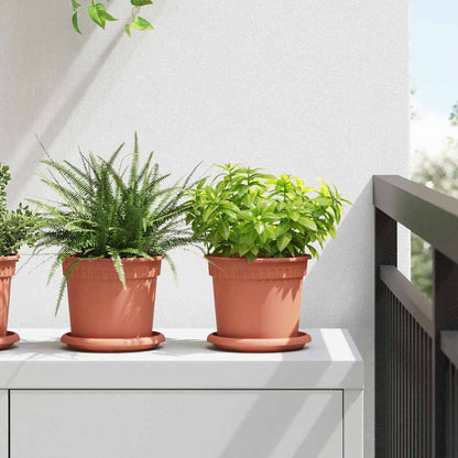 vidaXL Round Flower Pot 6 pcs Brick Red Ø 15 x 12 cm Plastic
