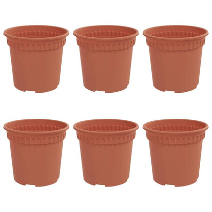 vidaXL Round Flower Pot 6 pcs Brick Red Ø 15 x 12 cm Plastic