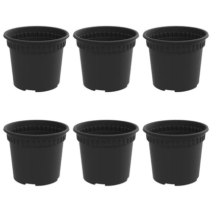 vidaXL Round Flower Pot 6 pcs Black Ø 12.5 x 10 cm Plastic