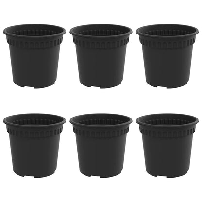 vidaXL Round Flower Pot 6 pcs Black Ø 15 x 12 cm Plastic