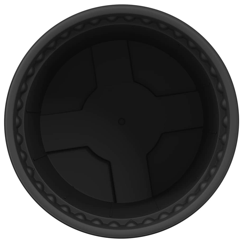 vidaXL Round Flower Pot 6 pcs Black Ø 15 x 12 cm Plastic