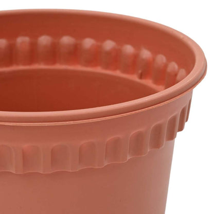 vidaXL Round Flower Pot 24 pcs Brick Red Ø 12.5 x 10 cm Plastic