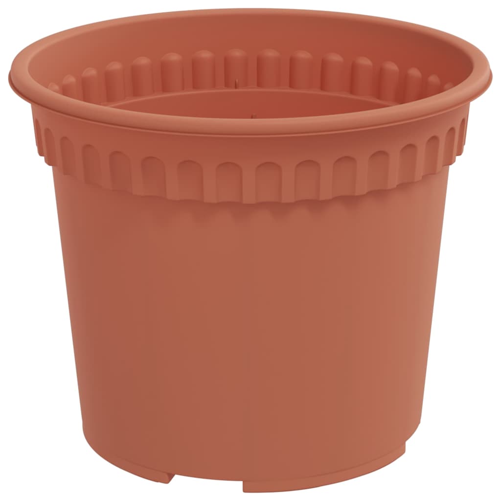 vidaXL Round Flower Pot 24 pcs Brick Red Ø 12.5 x 10 cm Plastic