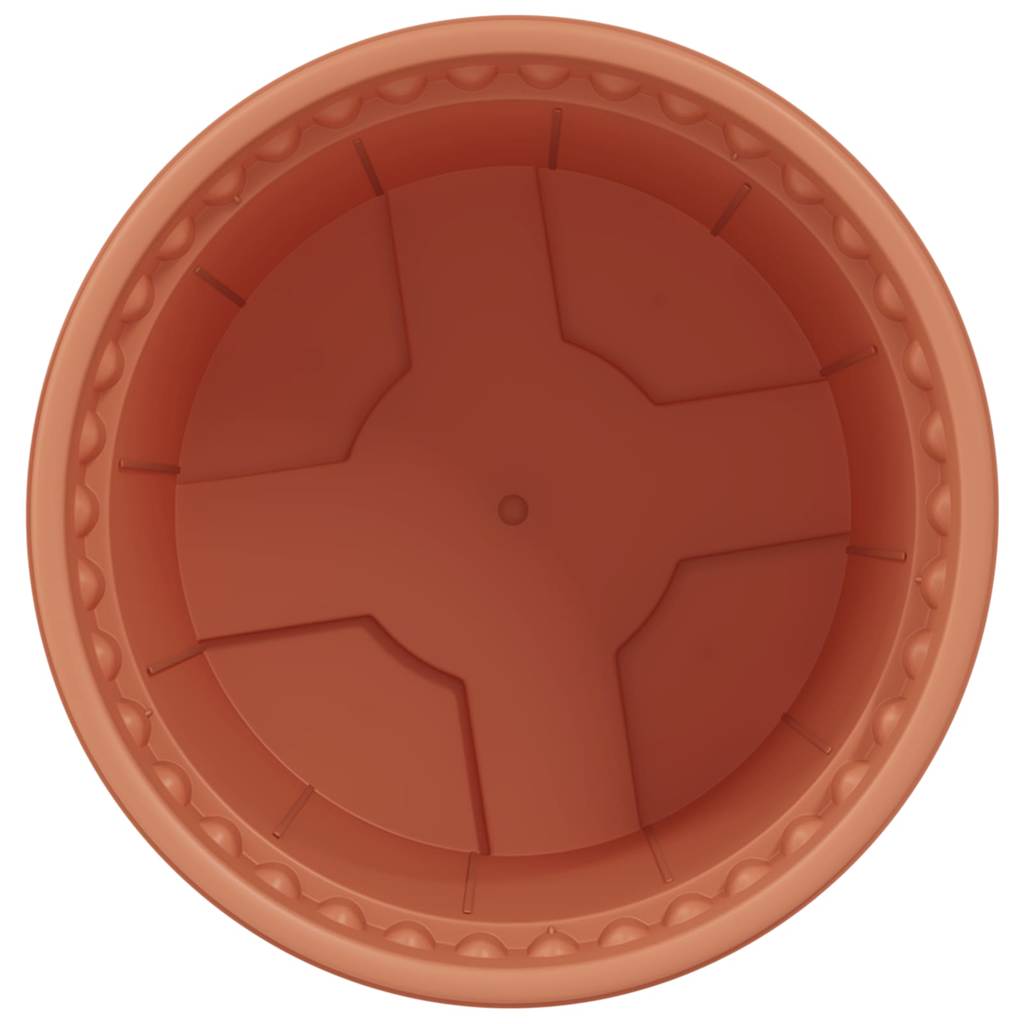 vidaXL Round Flower Pot 24 pcs Brick Red Ø 15 x 12 cm Plastic