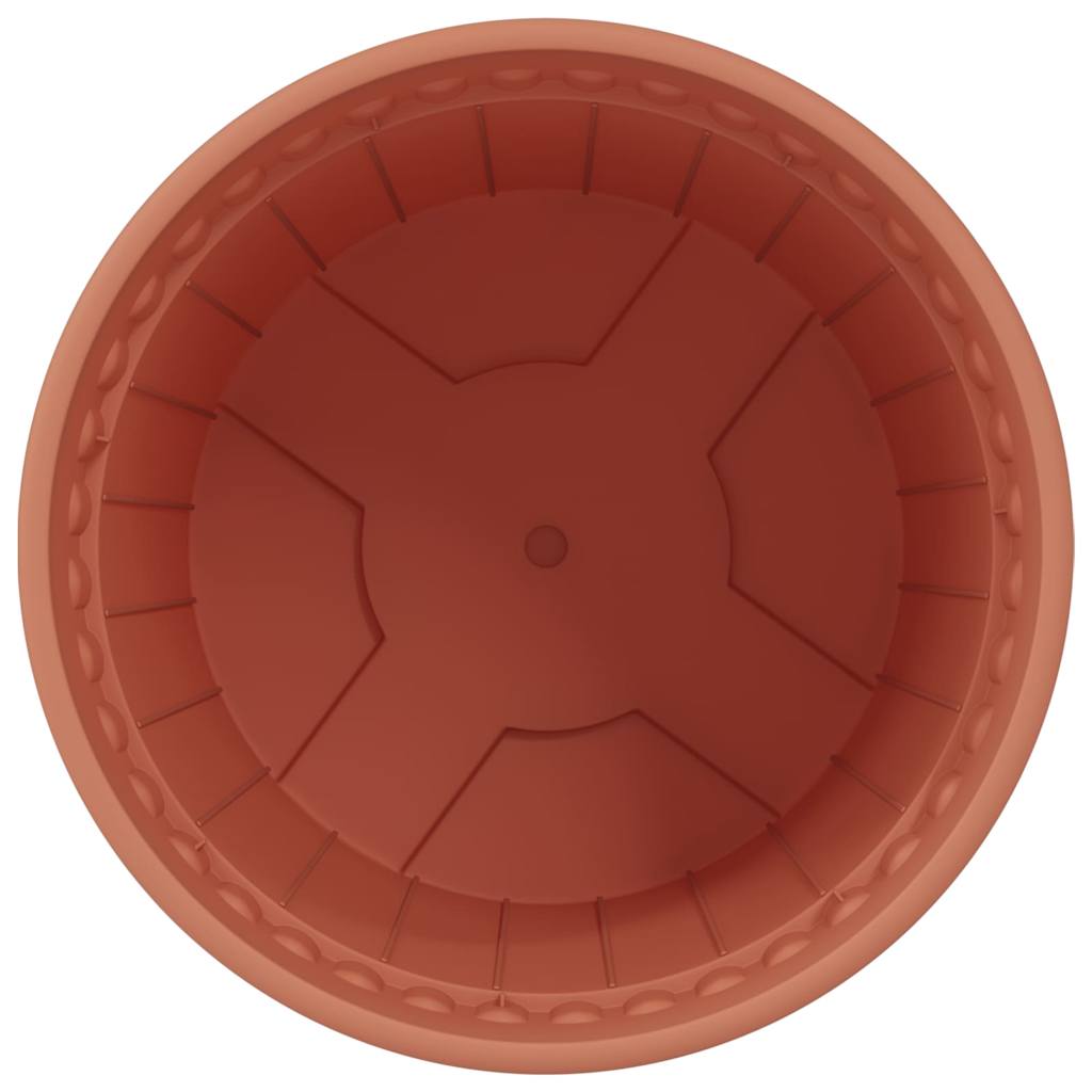 vidaXL Round Flower Pot 24 pcs Brick Red Ø 19 x 16 cm Plastic