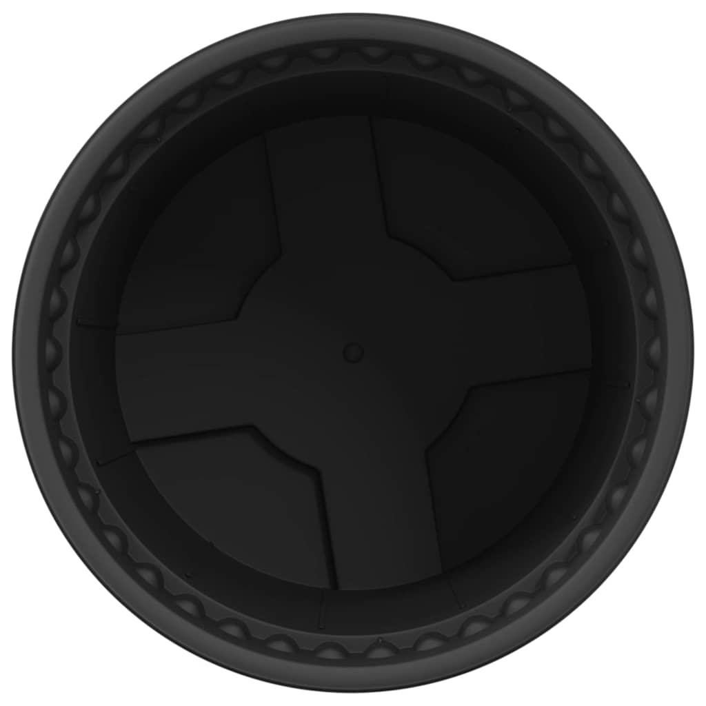 vidaXL Round Flower Pot 24 pcs Black Ø 12.5 x 10 cm Plastic