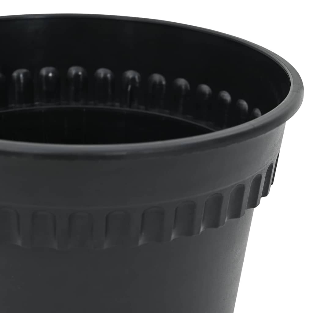 vidaXL Round Flower Pot 24 pcs Black Ø 15 x 12 cm Plastic