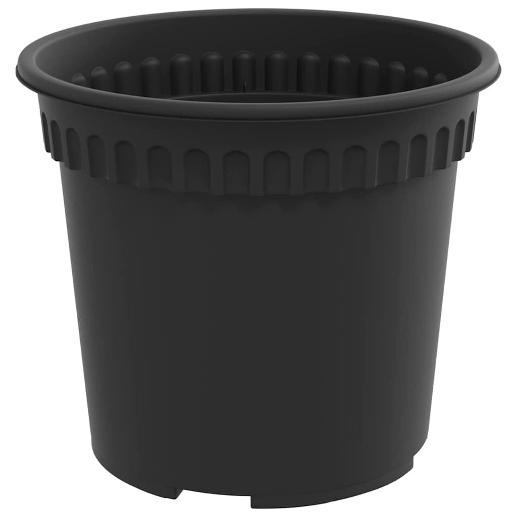 vidaXL Round Flower Pot 24 pcs Black Ø 15 x 12 cm Plastic