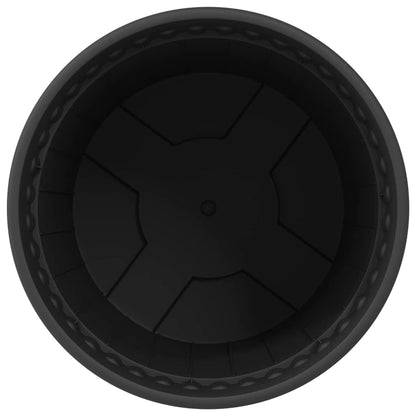 vidaXL Round Flower Pot 24 pcs Black Ø 17 x 14 cm Plastic