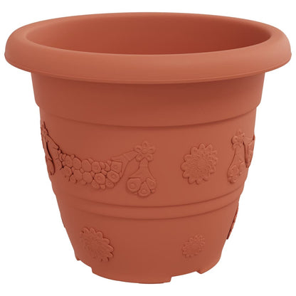 vidaXL Round Flower Pot 6 pcs Brick Red Ø 26 x 21.5 cm Plastic