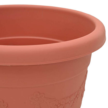 vidaXL Round Flower Pot 6 pcs Brick Red Ø 30 x 25 cm Plastic