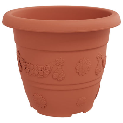 vidaXL Round Flower Pot 6 pcs Brick Red Ø 30 x 25 cm Plastic