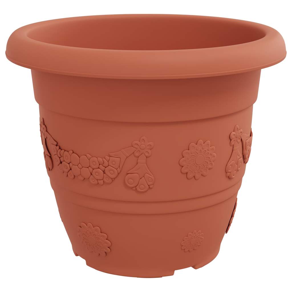 vidaXL Round Flower Pot 6 pcs Brick Red Ø 34 x 28 cm Plastic