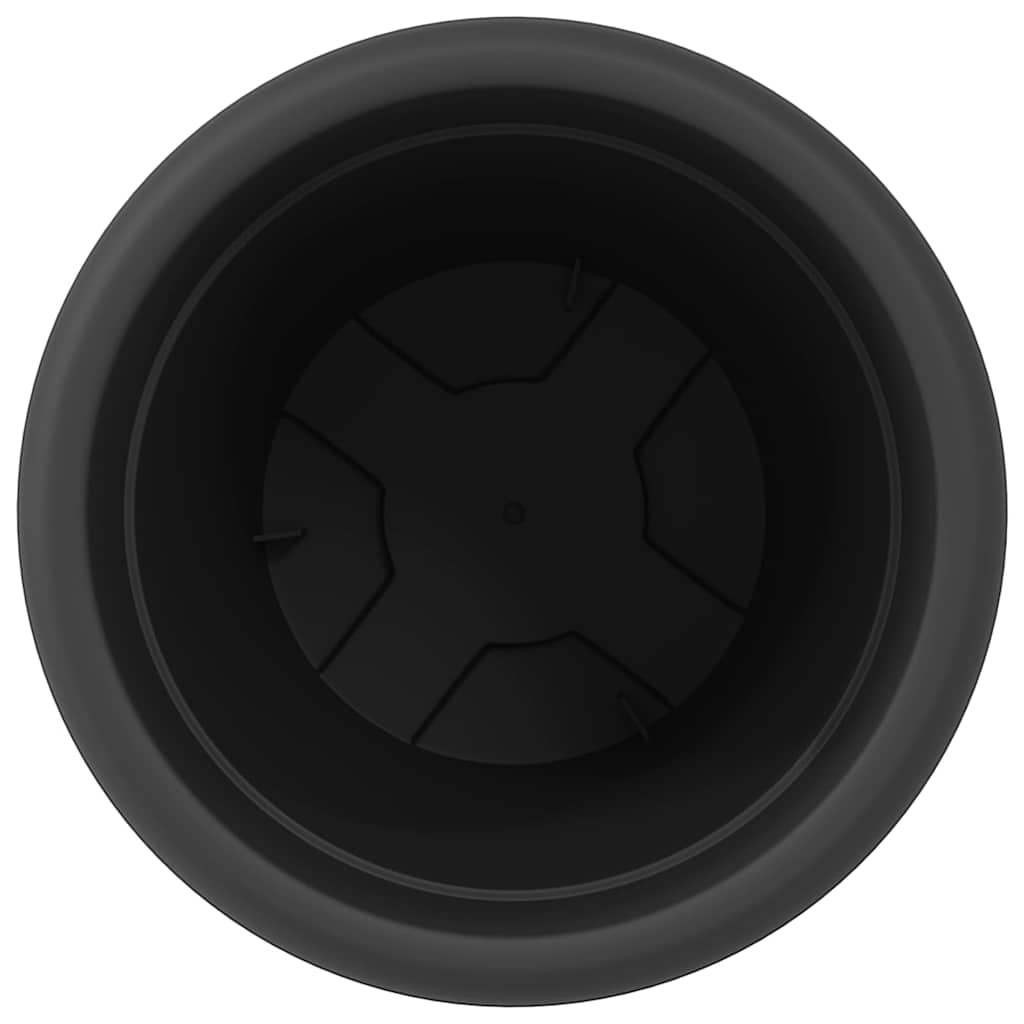 vidaXL Round Flower Pot 6 pcs Black Ø 26 x 21.5 cm Plastic