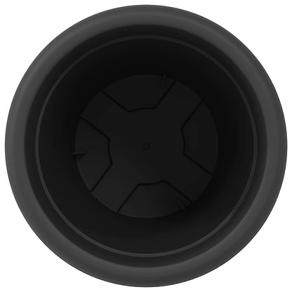 vidaXL Round Flower Pot 6 pcs Black Ø 26 x 21.5 cm Plastic