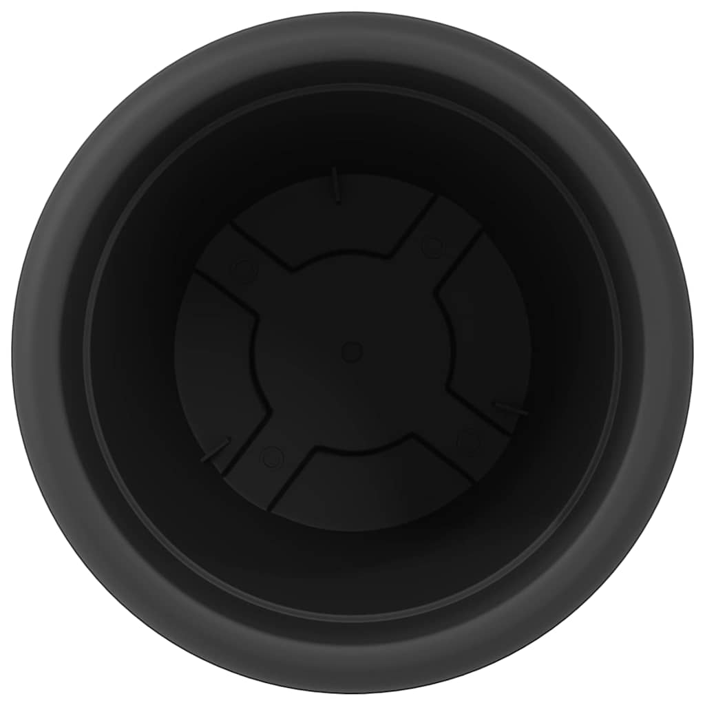vidaXL Round Flower Pot 6 pcs Black Ø 34 x 28 cm Plastic