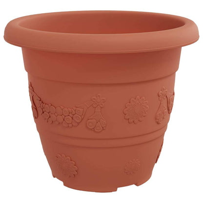 vidaXL Round Flower Pot 24 pcs Brick Red Ø 22 x 18 cm Plastic