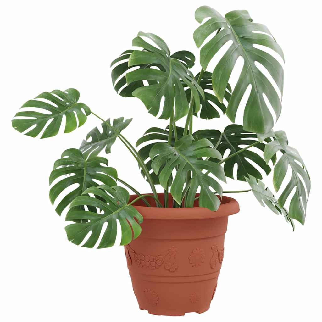 vidaXL Round Flower Pot 24 pcs Brick Red Ø 22 x 18 cm Plastic