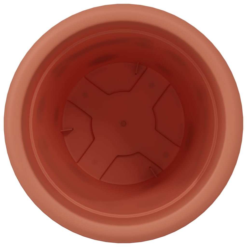 vidaXL Round Flower Pot 24 pcs Brick Red Ø 22 x 18 cm Plastic