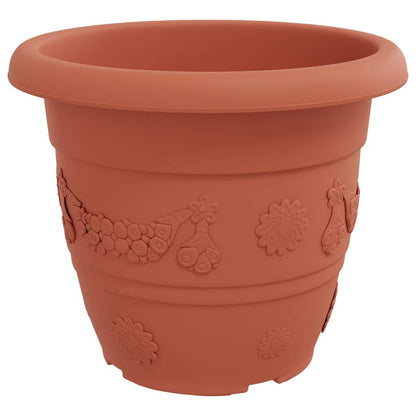 vidaXL Round Flower Pot 24 pcs Brick Red Ø 34 x 28 cm Plastic