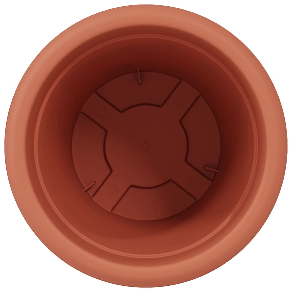 vidaXL Round Flower Pot 24 pcs Brick Red Ø 34 x 28 cm Plastic
