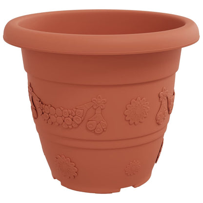 vidaXL Round Flower Pot 24 pcs Brick Red Ø 39 x 32 cm Plastic