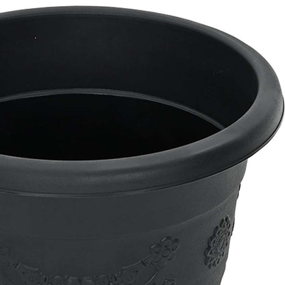vidaXL Round Flower Pot 24 pcs Black Ø 22 x 18 cm Plastic