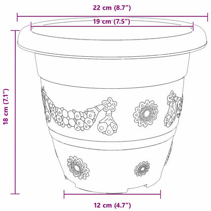 vidaXL Round Flower Pot 24 pcs Black Ø 22 x 18 cm Plastic