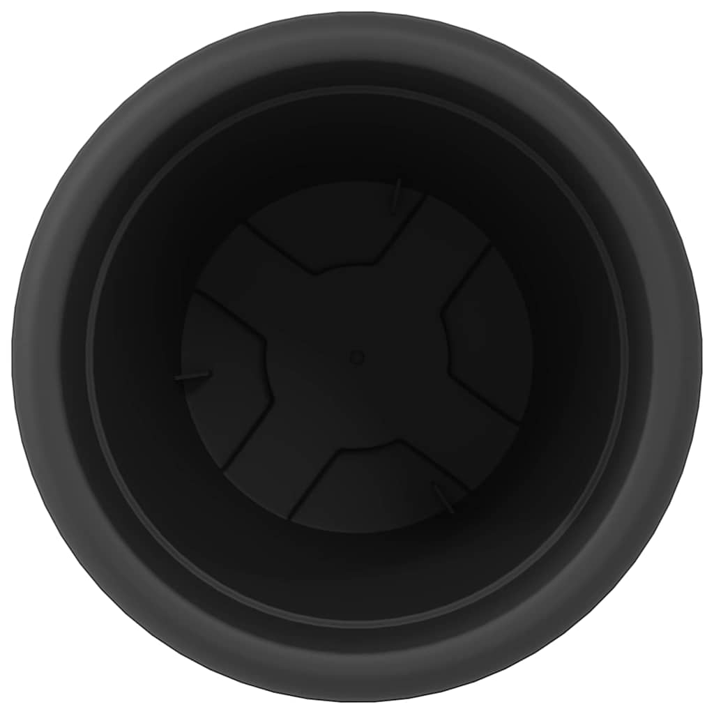 vidaXL Round Flower Pot 24 pcs Black Ø 22 x 18 cm Plastic
